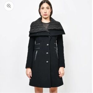Mackage black wool / cashmere peacoat with detachable collar